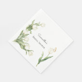 Weiße Tulpen Schmetterling Brautparty Serviette (Ecke)