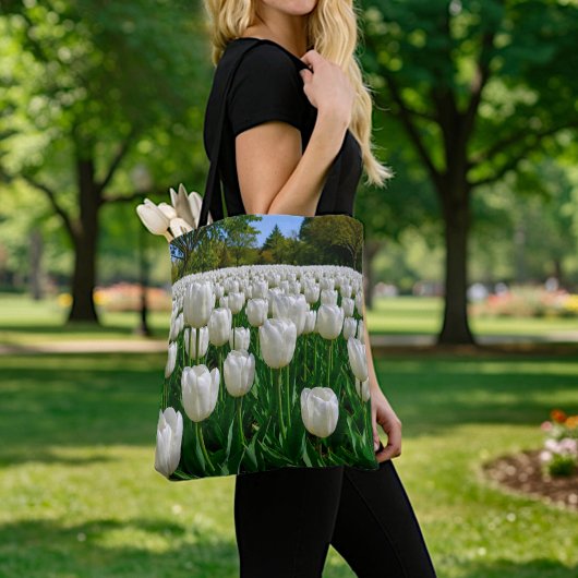 Weiße Tulpen-Tasche Tasche