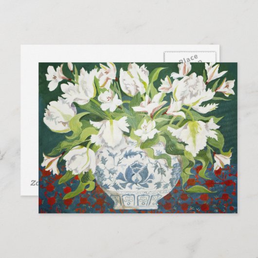 Weiße Tulpen und Alstroemerias 2013 Postkarte (Vorne/Hinten)