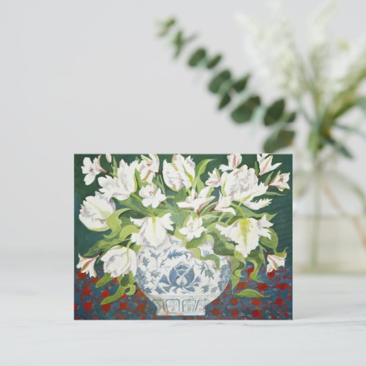 Weiße Tulpen und Alstroemerias 2013 Postkarte (Stehend Vorderseite)