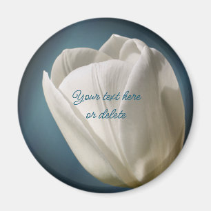 Weiße Tulpenblume Personalisiert Magnet