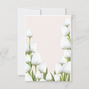 Weiße Tulpenblumen  Einladung