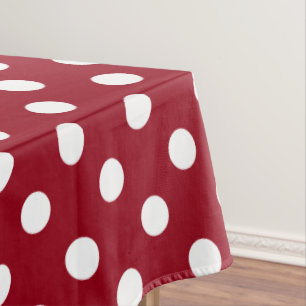Weiße Tupfen an den Schultagen rot Tischdecke