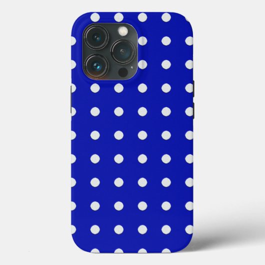 weiße Tupfen auf Blau Case-Mate iPhone Hülle (Rückseite)