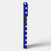 weiße Tupfen auf Blau Case-Mate iPhone Hülle (Rückseite / Rechts)