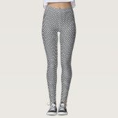 Weiße Tupfen auf grauen Leggings (Vorderseite)