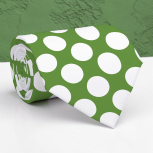 Weiße Tupfen auf grüner maßgeschneiderter Krawatte