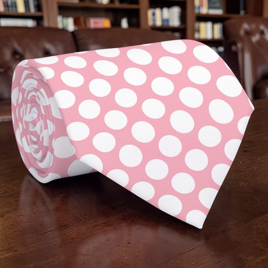 Weiße Tupfen auf Rosa Maßanfertigung Krawatte