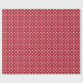 Weiße Tupfen auf Rot Geschenkpapier (Flach)