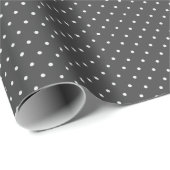 Weiße Tupfen auf Zinn Grau Geschenkpapier (Rolleneckpunkt)