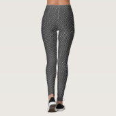 Weiße Tupfen auf Zinn-Grau Leggings (Rückseite)