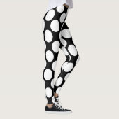 Weiße Tupfen groß auf Schwarzem Leggings (Rechts)
