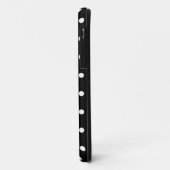 Weiße Tupfen mittlere auf Schwarzem Case-Mate iPhone Hülle (Hinten/Links)