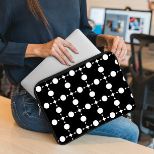 Weiße Tupfen, Tupfenmuster, Punkte, Gepunktet Laptopschutzhülle