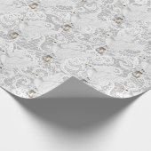 Weiße Tür mit Hochzeitsrennen an der Spitze Geschenkpapier (Ecke)