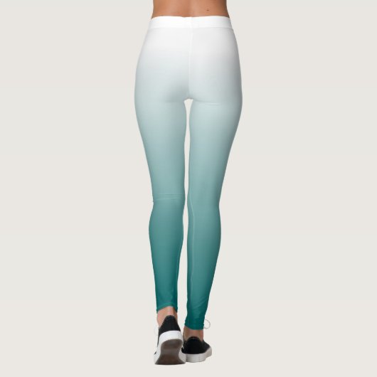 Weiße, türkisfarbene Legierungen Leggings (Rückseite)