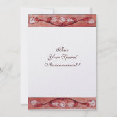 WEISSE TÜRZE AM FENSTER, rot, metallisch Einladung (Rückseite)