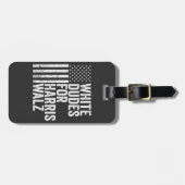 Weiße Typ für Harris Walz - amerikanische Flaggenw Gepäckanhänger (Vorderseite horizontal)