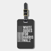 Weiße Typ für Harris Walz - amerikanische Flaggenw Gepäckanhänger (Vorderseite vertikal)