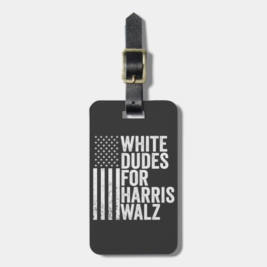 Weiße Typ für Harris Walz - amerikanische Flaggenw Gepäckanhänger (Vorderseite vertikal)