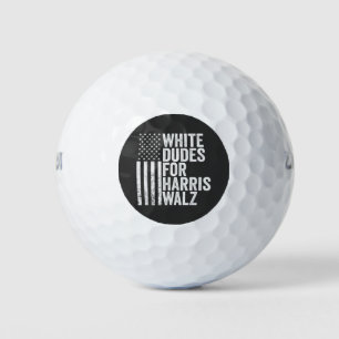 Weiße Typ für Harris Walz - amerikanische Flaggenw Golfball