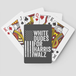 Weiße Typ für Harris Walz - amerikanische Flaggenw Spielkarten