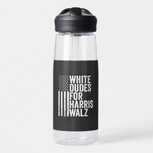 Weiße Typ für Harris Walz - amerikanische Flaggenw Trinkflasche
