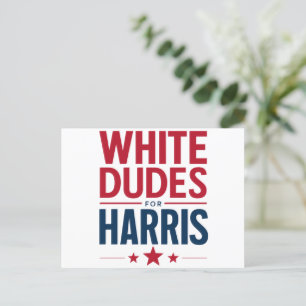 Weiße Typen für Harris Wahl Kamala Harris 2024 Postkarte