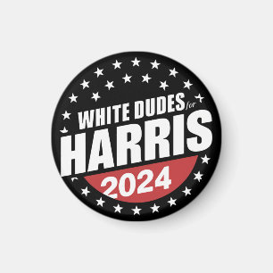 Weiße Typen für Kamala Harris Wahl 2024 Magnet