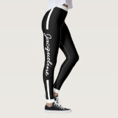 Weiße Typografie auf BLACK Leggings (Rechts)