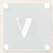 Weiße Typografie-Brauch, Initialgrau Glasuntersetzer (Rückseite)