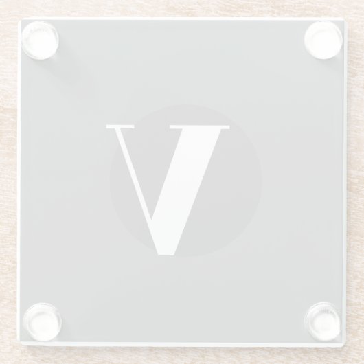 Weiße Typografie-Brauch, Initialgrau Glasuntersetzer (Rückseite)