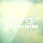 Weiße Typografie Frohe Weihnachten Fensteraufkleber (Blatt 3)