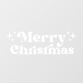 Weiße Typografie Frohe Weihnachten Fensteraufkleber (Blatt)