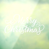 Weiße Typografie Frohe Weihnachten Fensteraufkleber (Blatt 3)