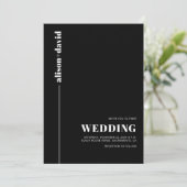 Weiße Typografie moderne minimalistische schwarze  Einladung (Stehend Vorderseite)