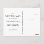 Weiße Typografie, Rose schwarze Hochzeit Speichern Postkarte (Rückseite)