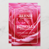 Weiße Typografie und elegante Hochzeit der Rote Ro Einladung (Vorne/Hinten)