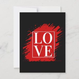 WEIßE TYPOGRAPHIE ROTE KUNST LIEBE POSTKARTE