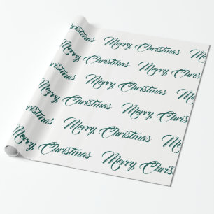 Weiße u. aquamarine frohe Weihnachten - Geschenkpapier