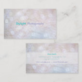 Weiße u. blaue Bokeh Fotografie-Visitenkarten Visitenkarte (Vorne/Hinten)