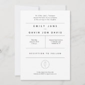 Weiße u. graue moderne minimale einladung (Vorderseite)