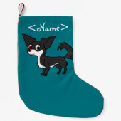 Weiße u. schwarze Chihuahua mit dem langen Haar Kleiner Weihnachtsstrumpf (Vorderseite)