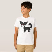 Weiße u. schwarze Chihuahua mit dem langen Haar T-Shirt (Vorne ganz)