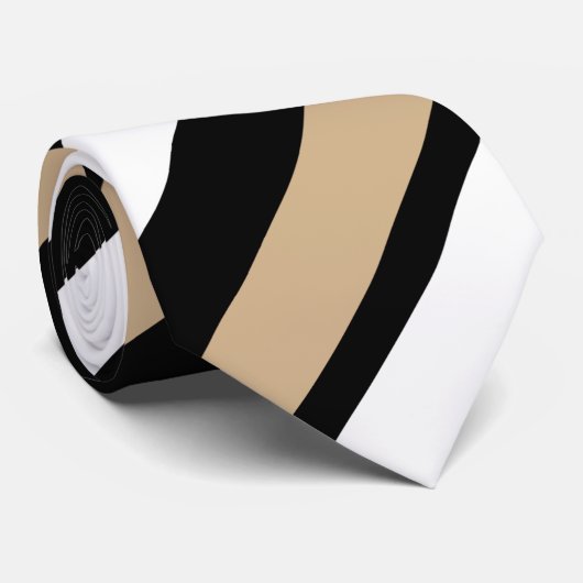 Weiße u. schwarze Diagonal-Gestreifte Krawatte (Gerollt)