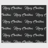 Weiße u. schwarze frohe Weihnachten - Geschenkpapier (Flach)