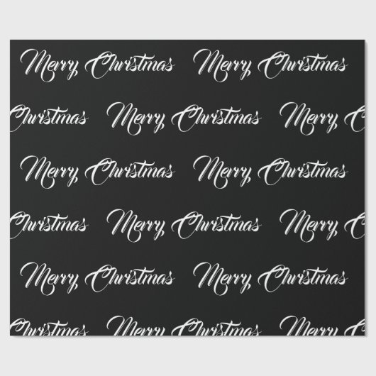 Weiße u. schwarze frohe Weihnachten - Geschenkpapier (Flach)