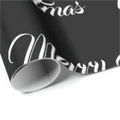 Weiße u. schwarze frohe Weihnachten - Geschenkpapier (Rolleneckpunkt)