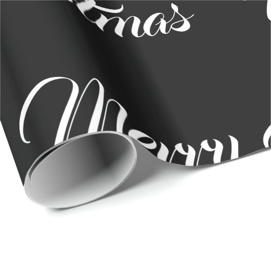 Weiße u. schwarze frohe Weihnachten - Geschenkpapier (Rolleneckpunkt)