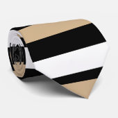Weiße u. schwarze Horizontal-Gestreifte Krawatte (Gerollt)